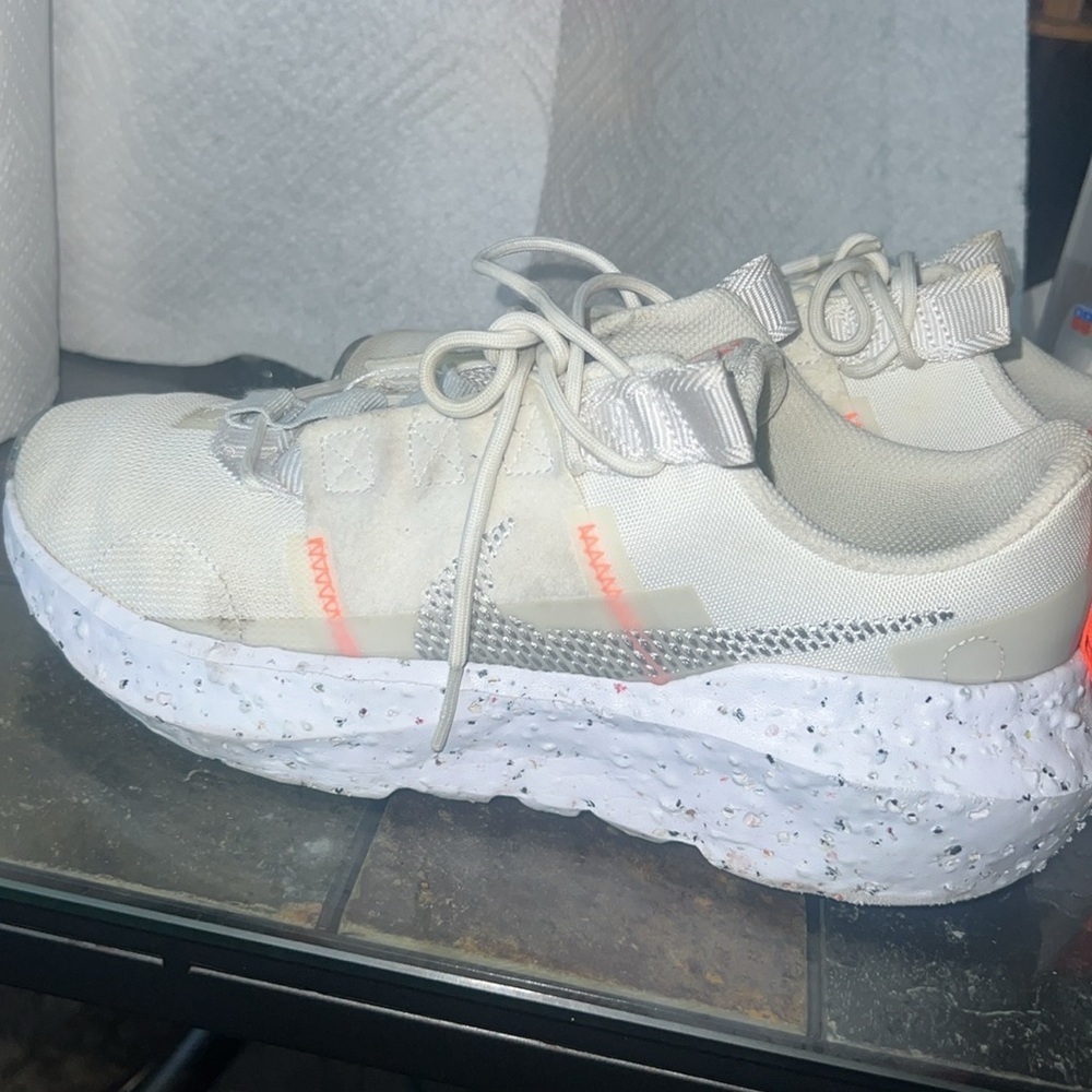 Kids White and Orange Sneakers - Picture 4 of 7